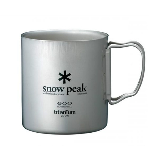 Snow Peak titanium double wall cup 600ml folding handle (MG-054)   SPMG054